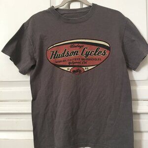 Sonoma men's gray and red graphic hudson's cycles short sleeve t-shirt size S
